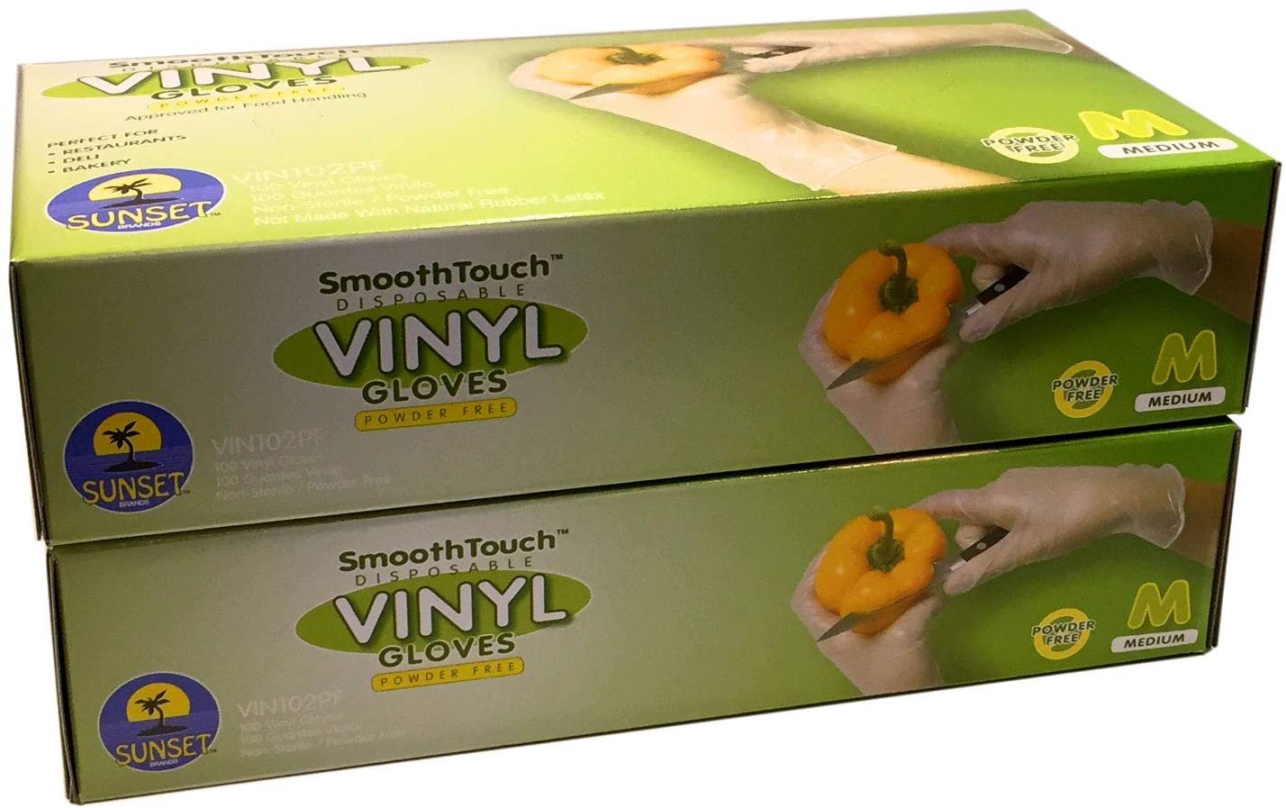 Disposable Viny Gloves, Non-Sterile, Poweder Free, Smooth Touch, Food Service...