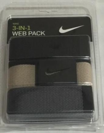 NIKE Men's 3 Pack Web Belt, Black/Cargo Khaki/Khaki : : Fashion
