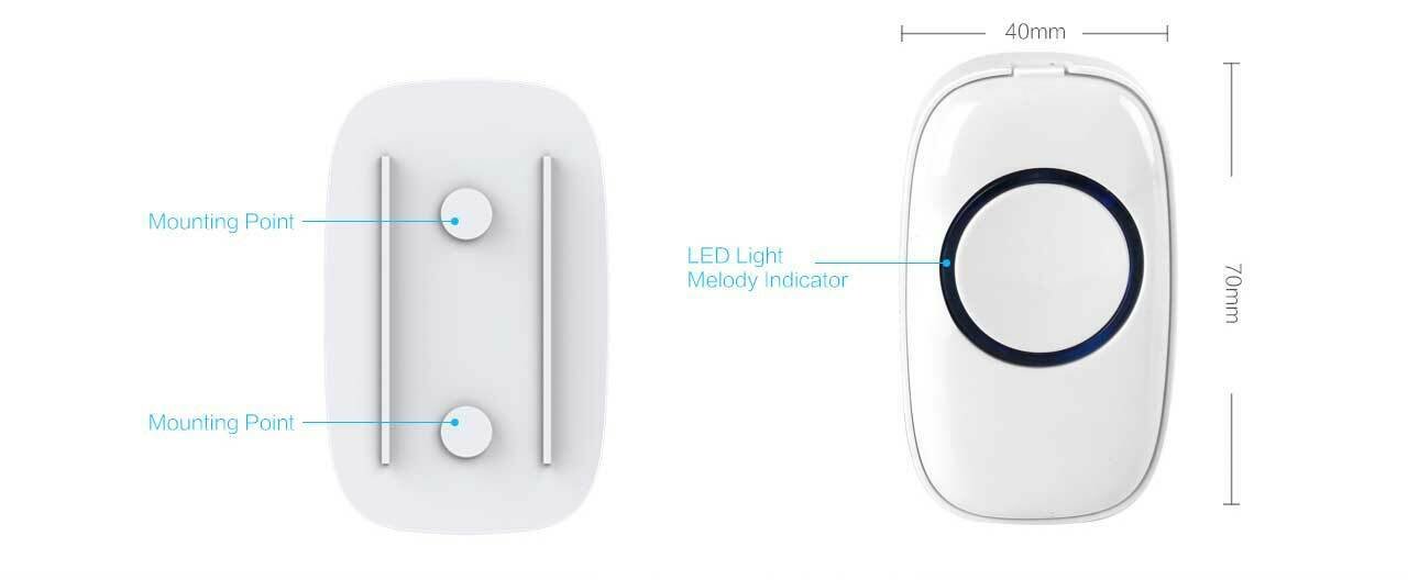 5 Core Wireless Doorbell Waterproof 700 Feet 58 Chimes Door Bell Cordless Kit