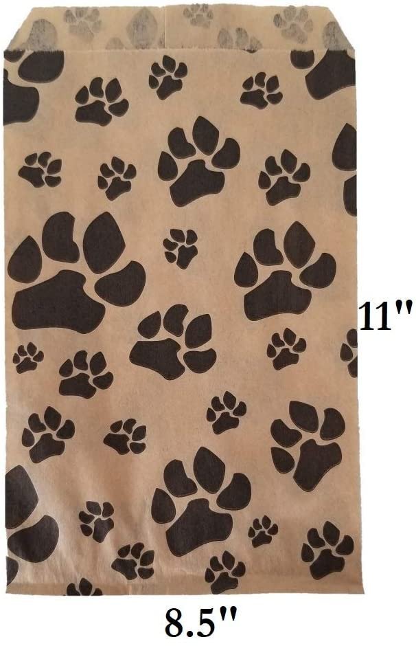 100 flache PawPrint Merchandise Papiertüten für Geschenke, POP Verkauf 4 Größen verfügbar - Bild 8 von 8