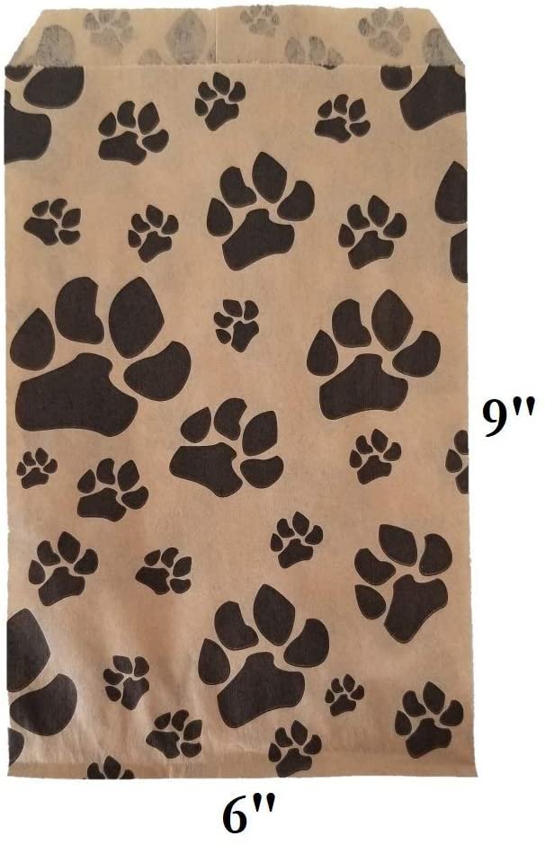 100 flache PawPrint Merchandise Papiertüten für Geschenke, POP Verkauf 4 Größen verfügbar - Bild 7 von 8