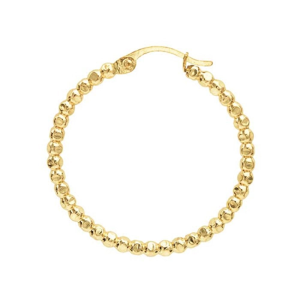 Yellow Dangling Gold Filled Hoop Earrings – Circle Faceted Bead Dangle...