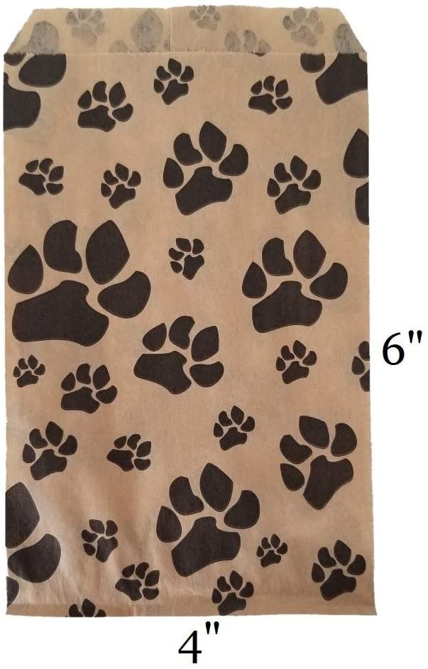 100 flache PawPrint Merchandise Papiertüten für Geschenke, POP Verkauf 4 Größen verfügbar - Bild 5 von 8