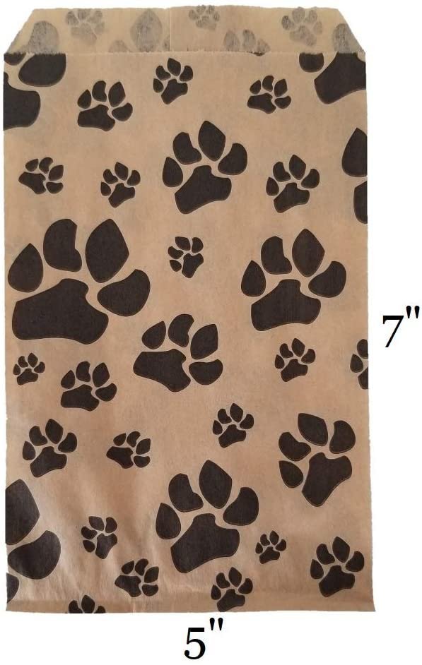 100 flache PawPrint Merchandise Papiertüten für Geschenke, POP Verkauf 4 Größen verfügbar - Bild 6 von 8