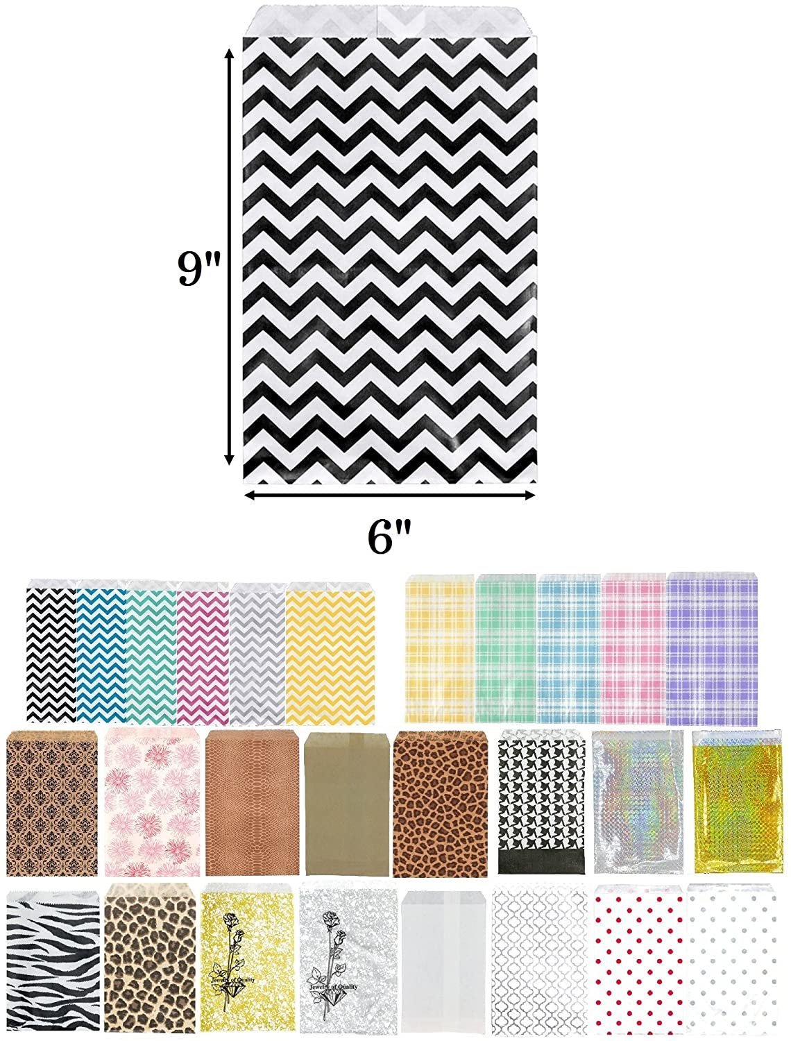 200 pcs of Chevron Paper Gift Bags Shopping various colors and sizes available - Picture 7 of 12