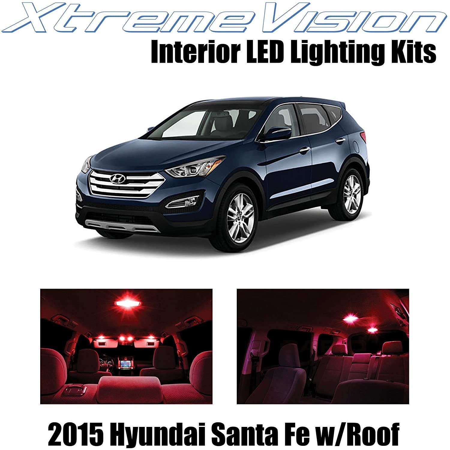 XtremeVision Interior LED for Hyundai Santa Fe w/Panoramic Roof 2015+ (9 pcs) - Bild 22 von 26