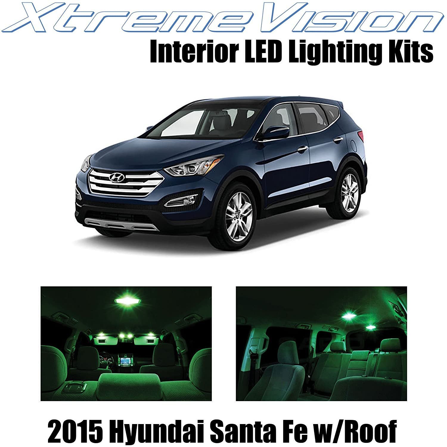 XtremeVision Interior LED for Hyundai Santa Fe w/Panoramic Roof 2015+ (9 pcs) - Bild 8 von 26