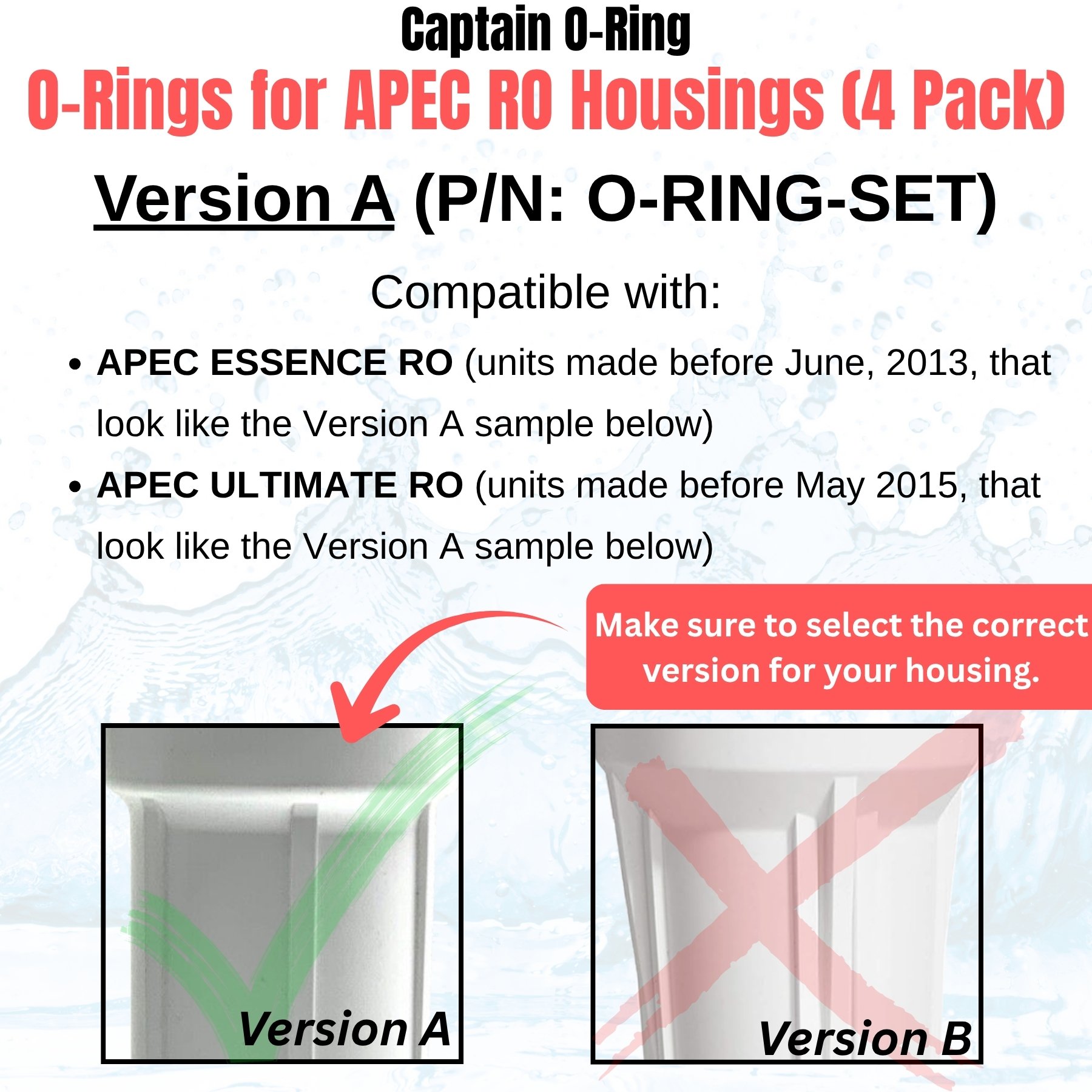 3.5” O-Rings for APEC Essence Ultimate RO Water Filter Housings (4 Pack)