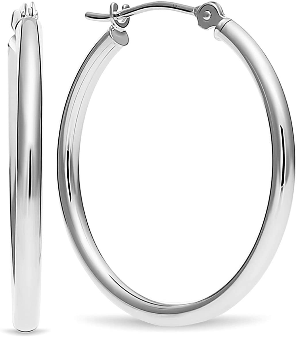 "Classic 14k Gold Hoop Earrings, 1\" Diameter"
