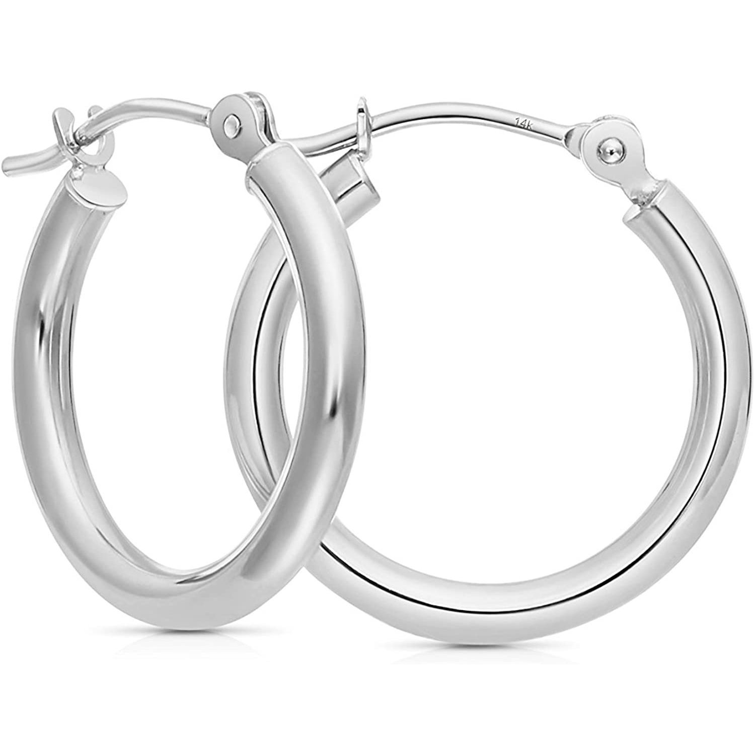 14k Real Gold Small Hoop Earrings (0.5" Diameter)