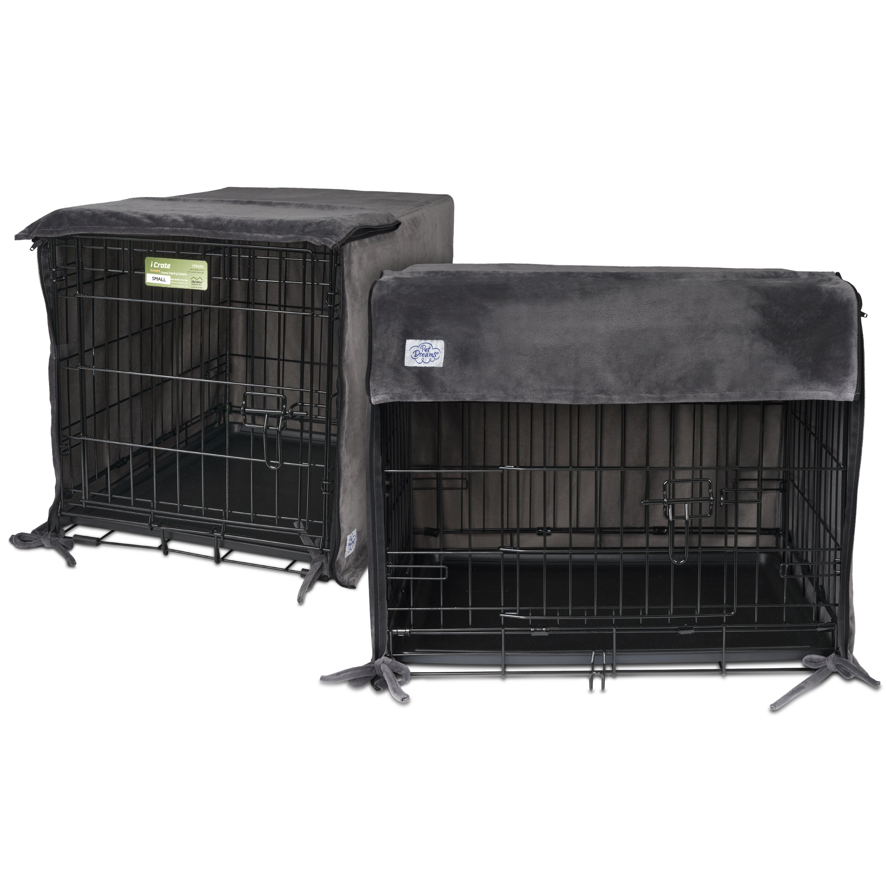 Pet Dreams Dog Crate Cover- Breathable Kennel Topper, Single and Double Door - Picture 11 of 18