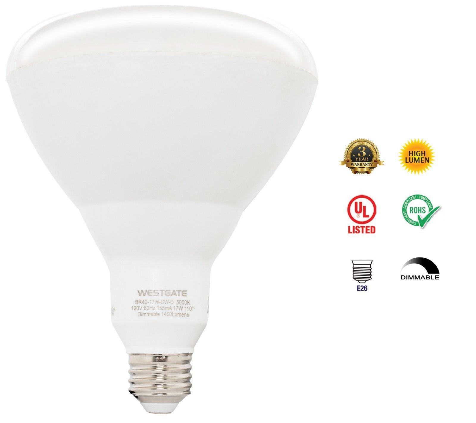 Westgate Br40 Dimmable Led Light Bulb 17w Outdoor Indoor Use Westgate Br40 Dimmable Led Light Bulb 17w Outdoor
