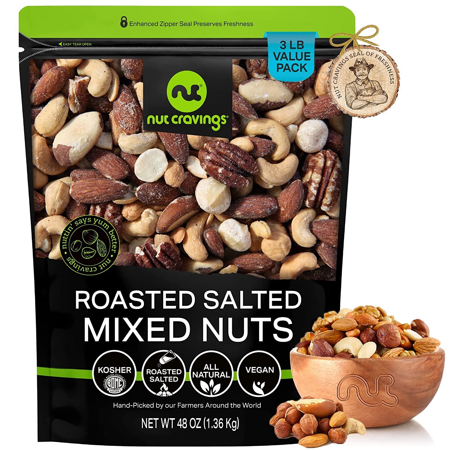 Roasted & Salted Mixed Nuts - Brazils, Pecans, Almonds, Cashews, Hazelnuts - Picture 11 of 12