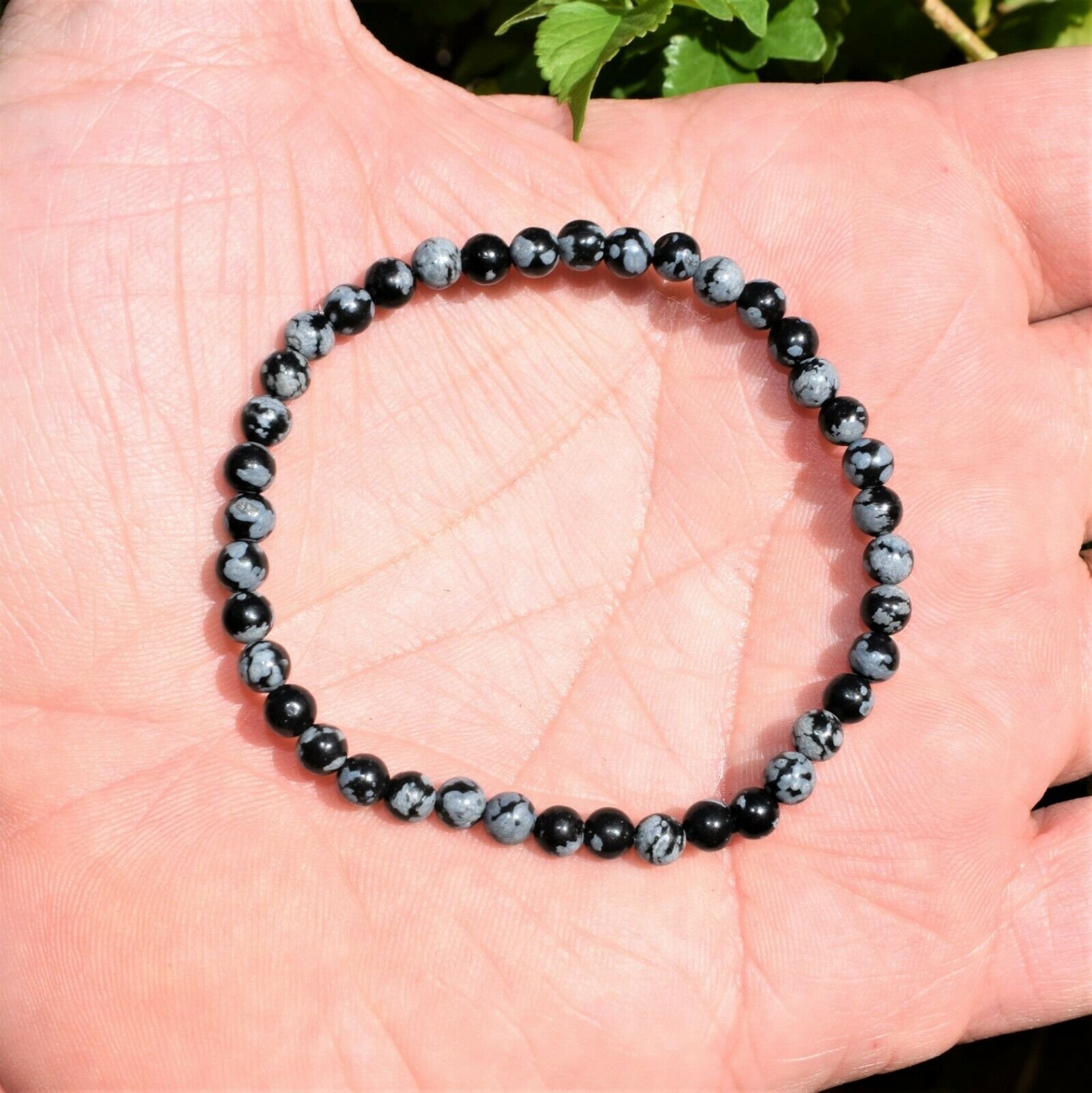 thumbnail 155  - Selenite Charged Black Tourmaline Crystal 4mm Bead Bracelet (other choices)