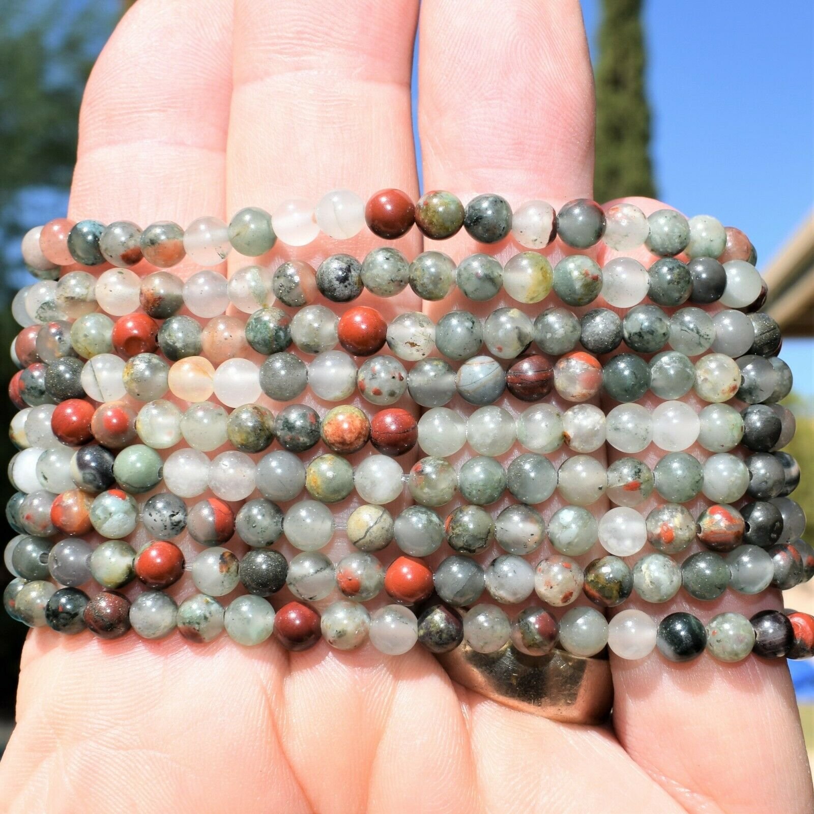 thumbnail 39  - Selenite Charged Black Tourmaline Crystal 4mm Bead Bracelet (other choices)
