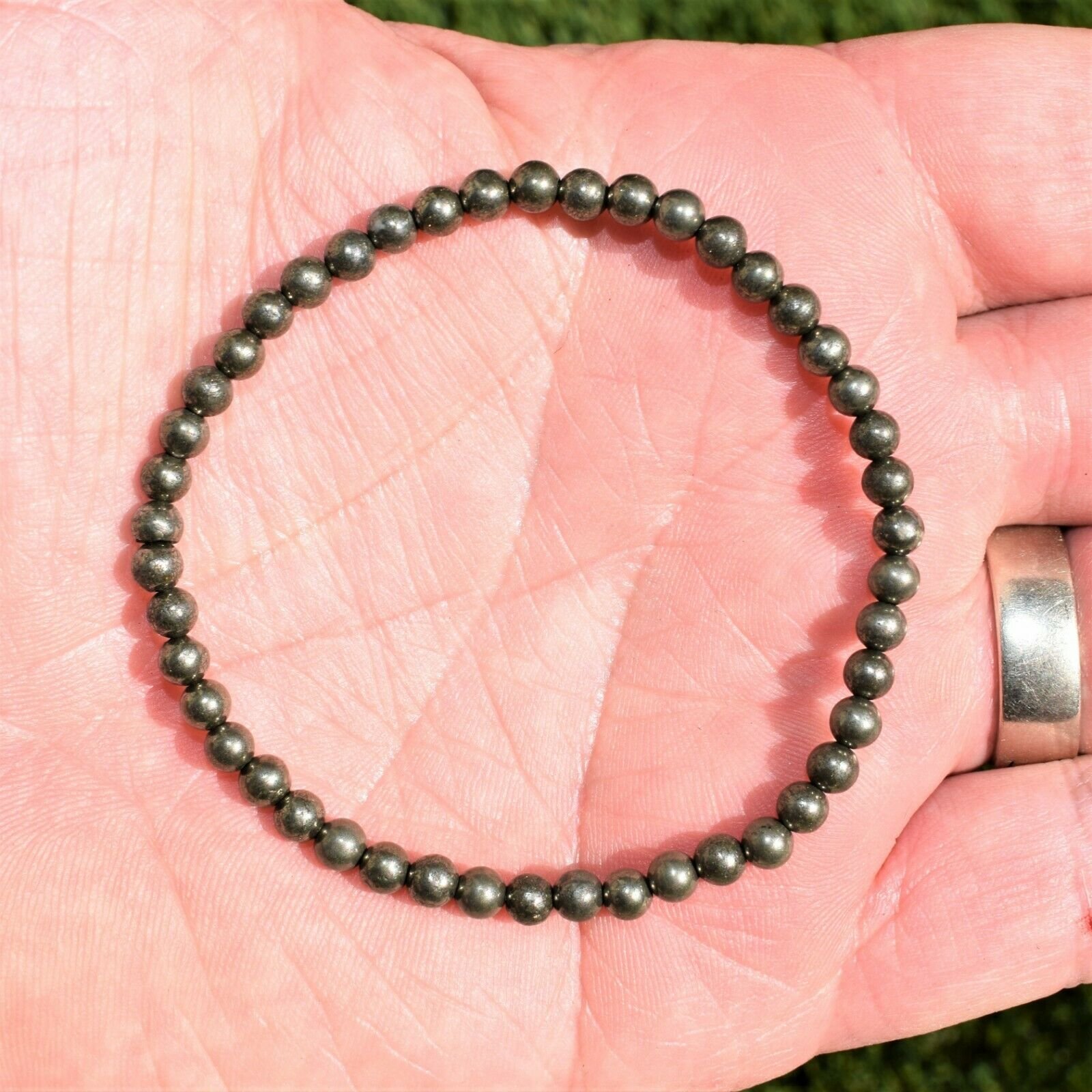 thumbnail 126  - Selenite Charged Black Tourmaline Crystal 4mm Bead Bracelet (other choices)