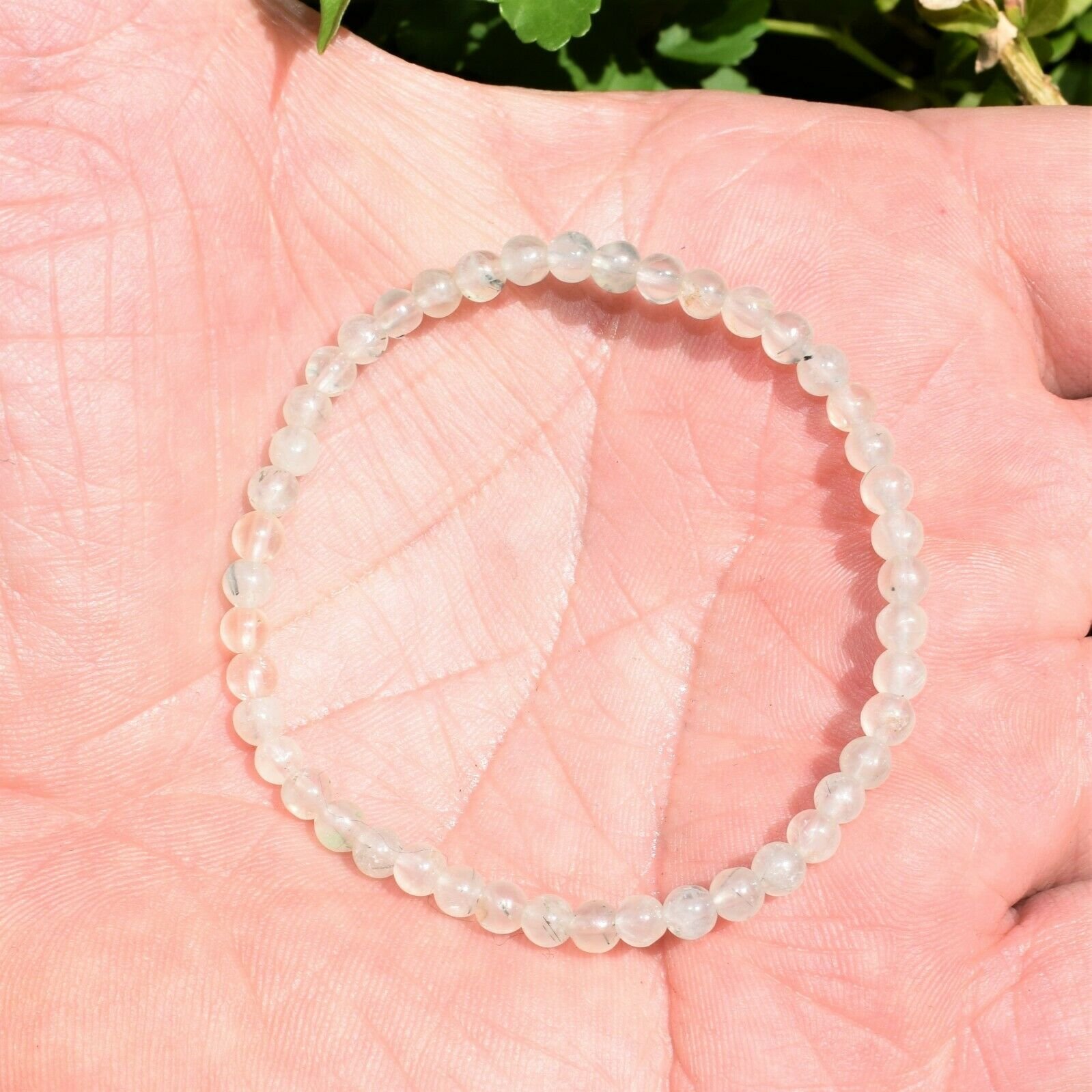 thumbnail 120  - Selenite Charged Black Tourmaline Crystal 4mm Bead Bracelet (other choices)