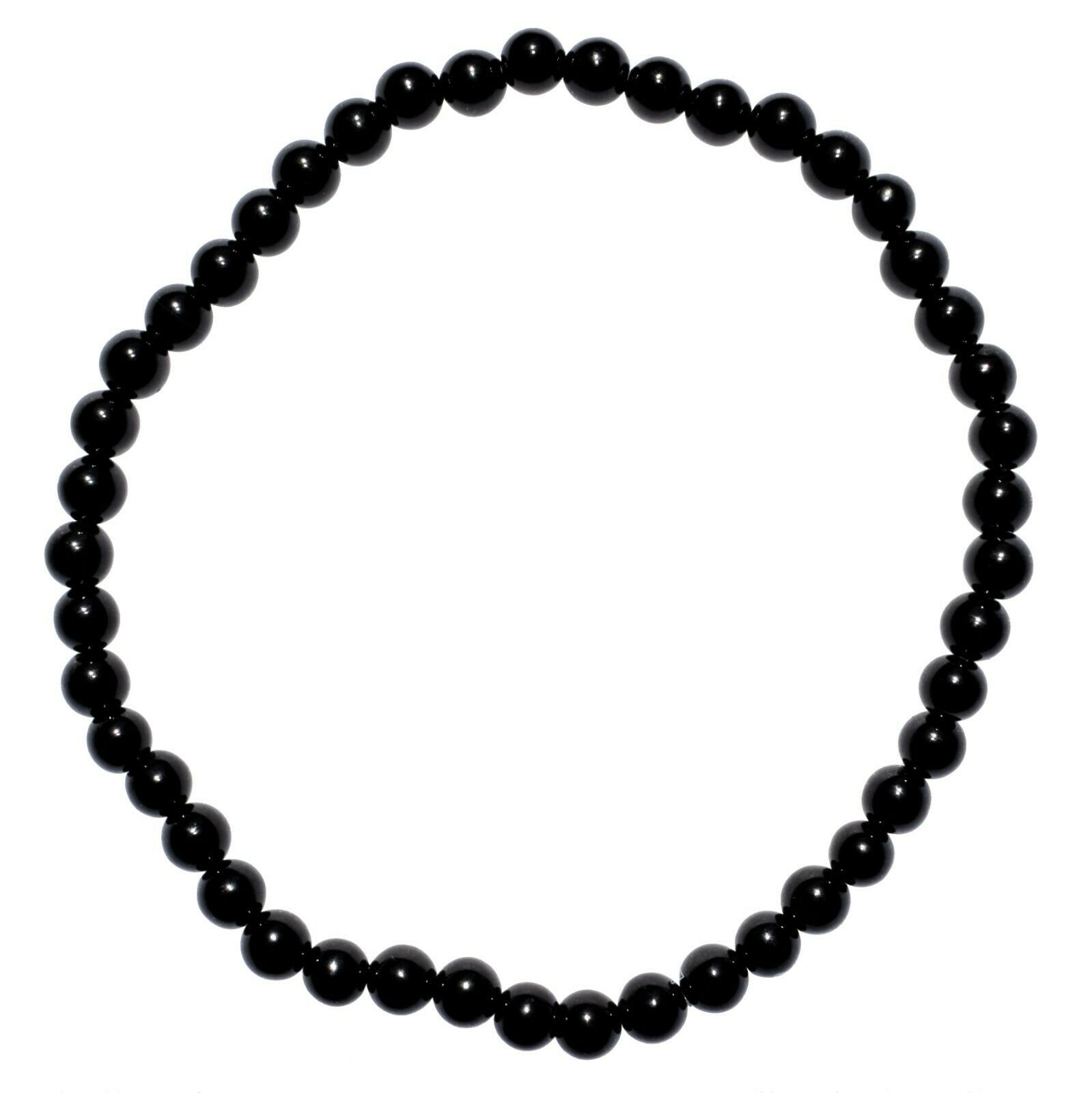 thumbnail 23  - Selenite Charged Black Tourmaline Crystal 4mm Bead Bracelet (other choices)