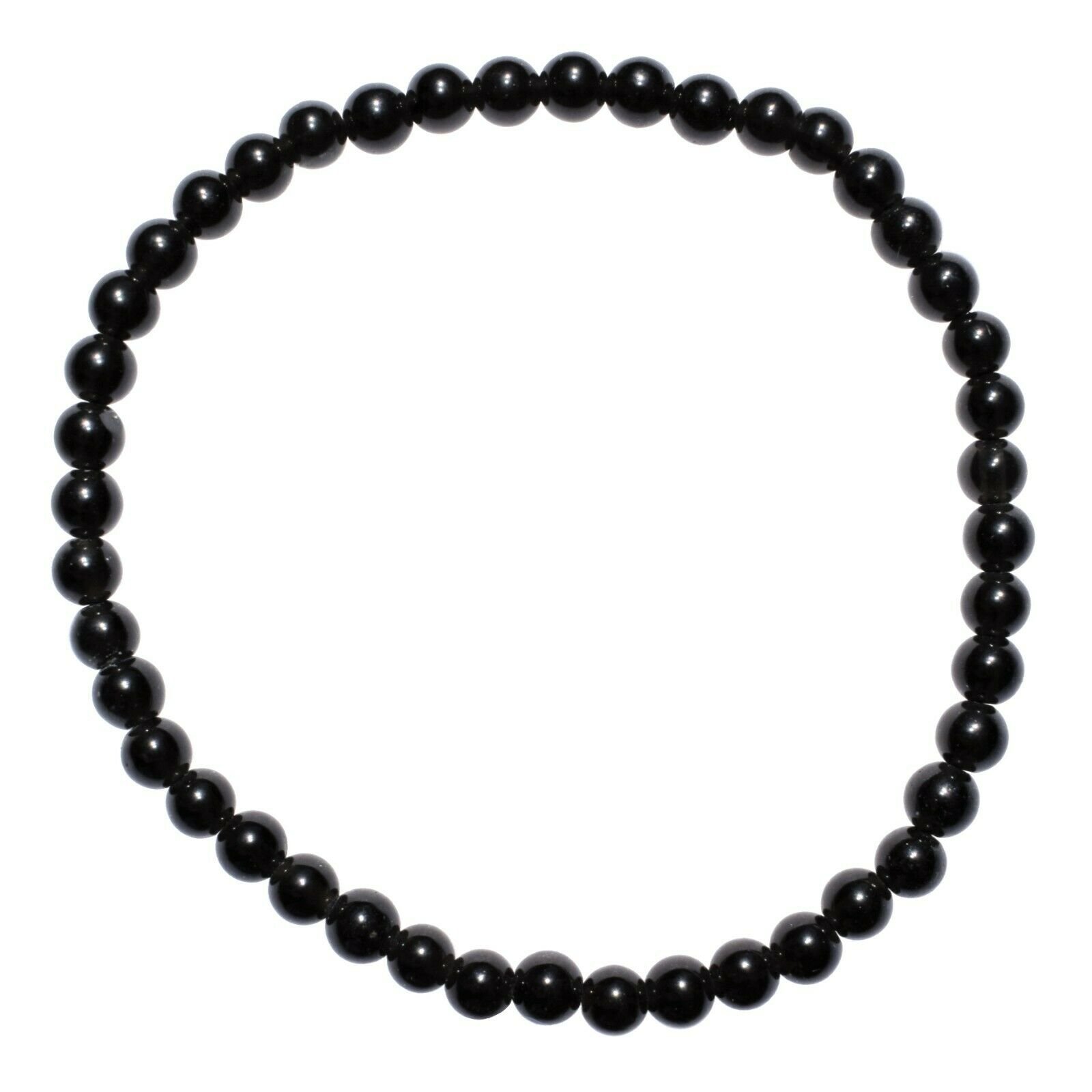 thumbnail 30  - Selenite Charged Black Tourmaline Crystal 4mm Bead Bracelet (other choices)