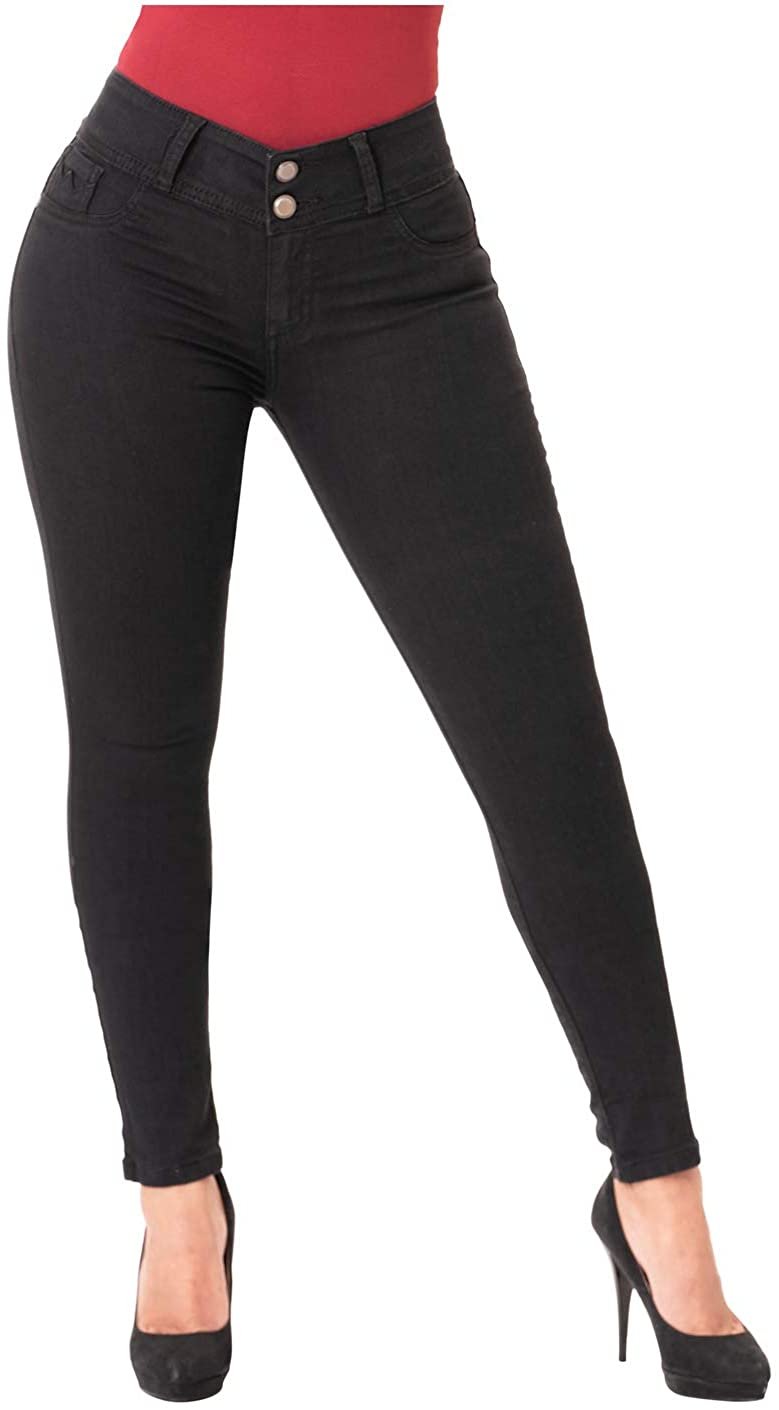 Jeans Colombianos Levanta Cola Push Up Skinny Pantalones de Mujer LOWLA 21892 - Picture 8 of 8