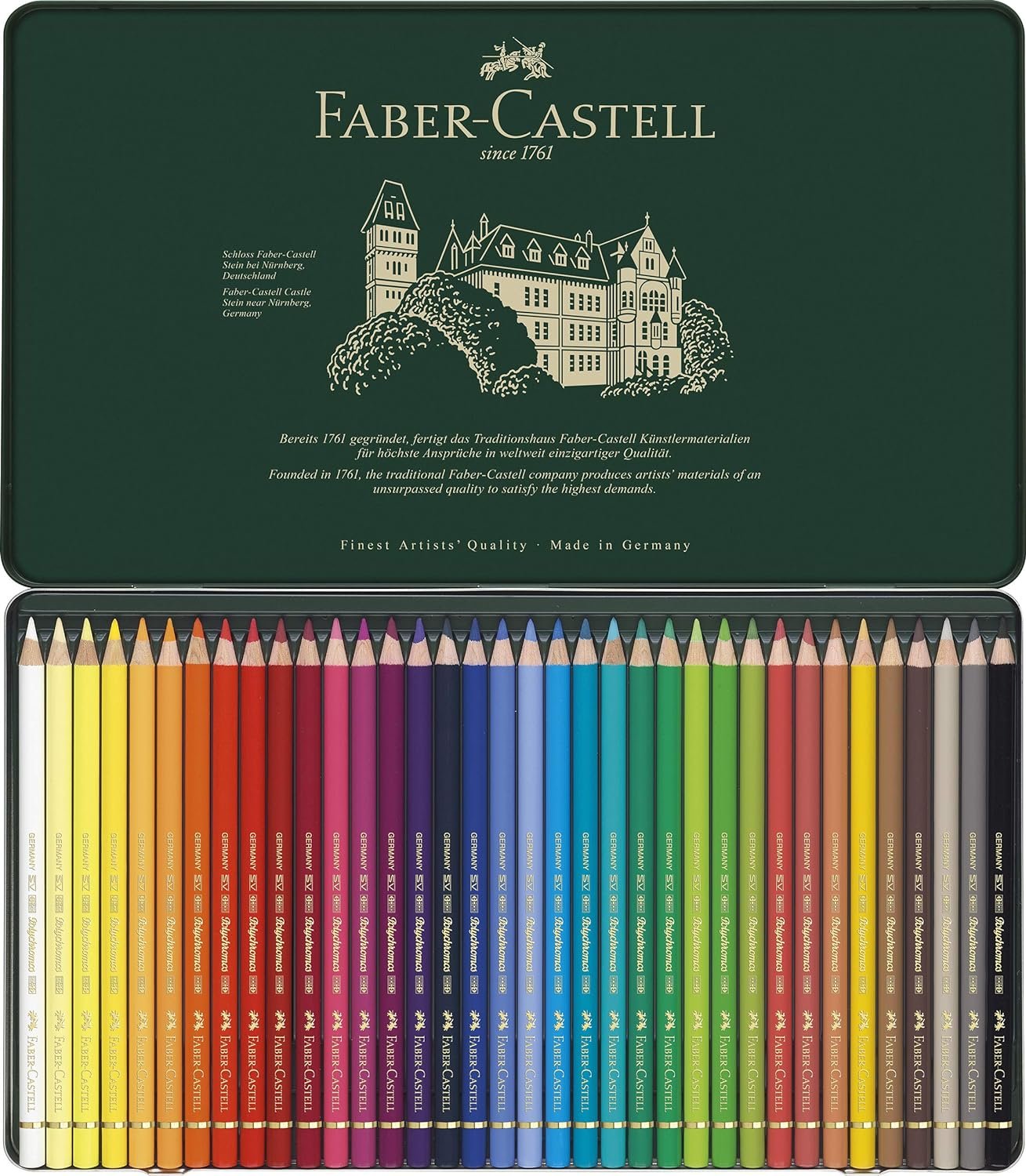 Faber Castell F110012 Polychromos Colour Pencils Tin of 12