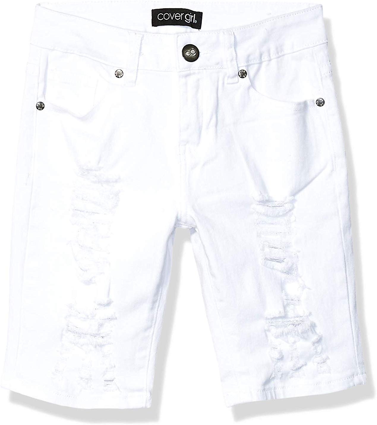 plus size white distressed shorts