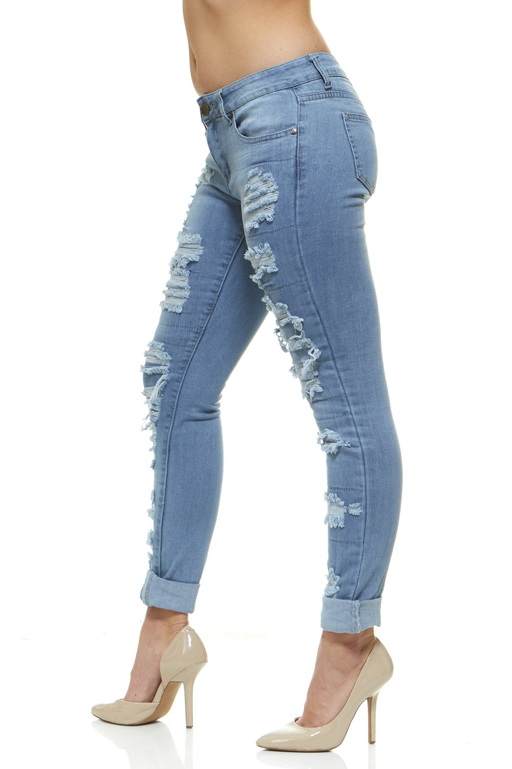 stretch ripped jeans