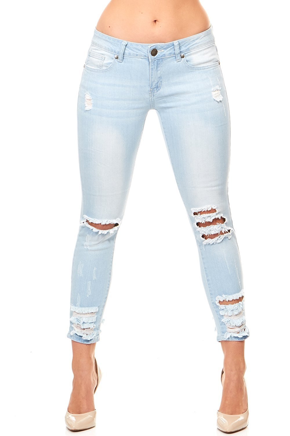 VIP Jeans Ripped Distressed Skinny jeans for women Junior / Plus size 5 ...