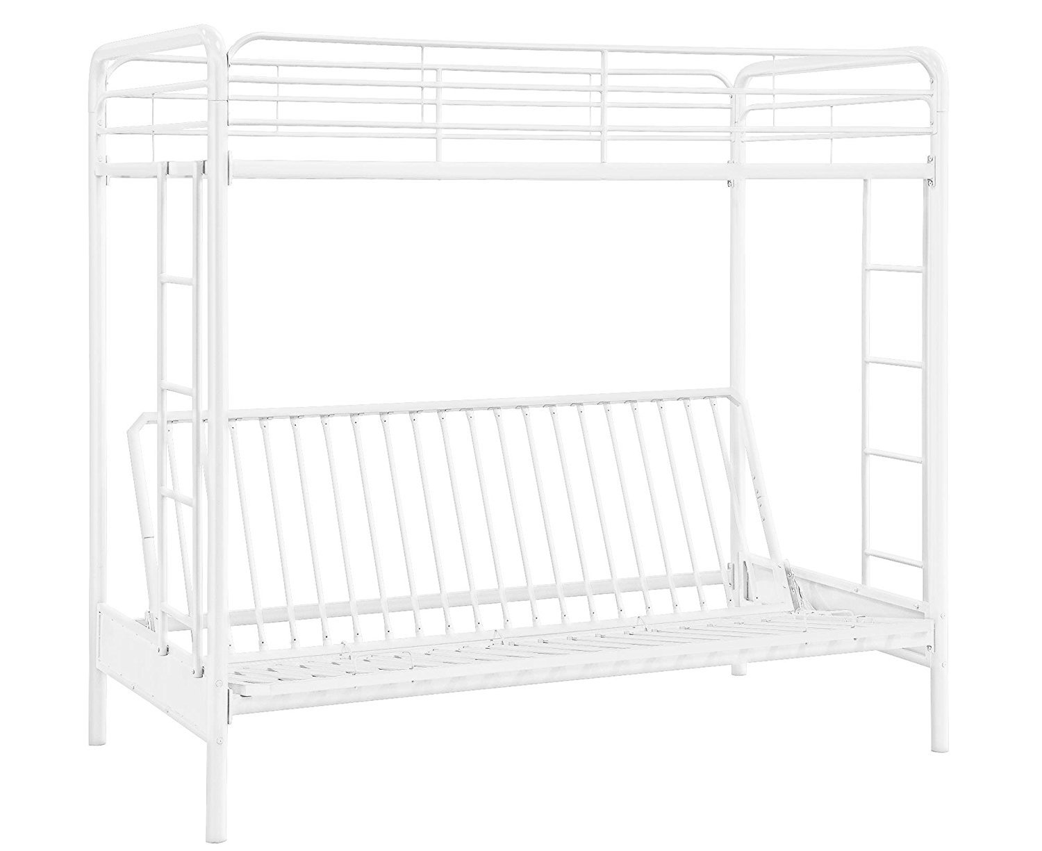 Dhp Twin Over Futon Metal Bunk Bed White 689367150162 Dhp Twin Over Futon Metal Bunk Bed White