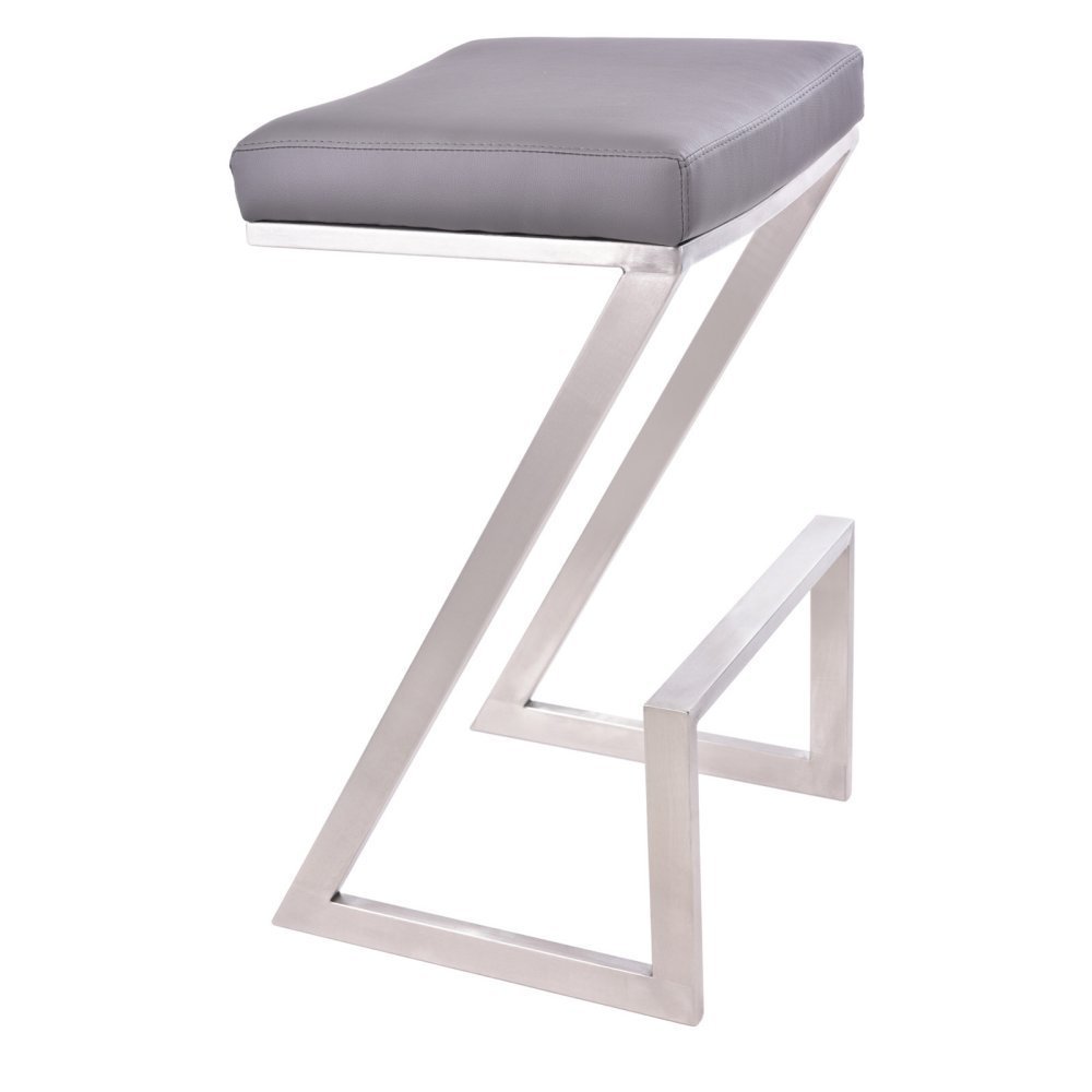 Armen Living Atlantis 26 In Backless Counter Stool Grey Lcat26bagr Picture 10 Of