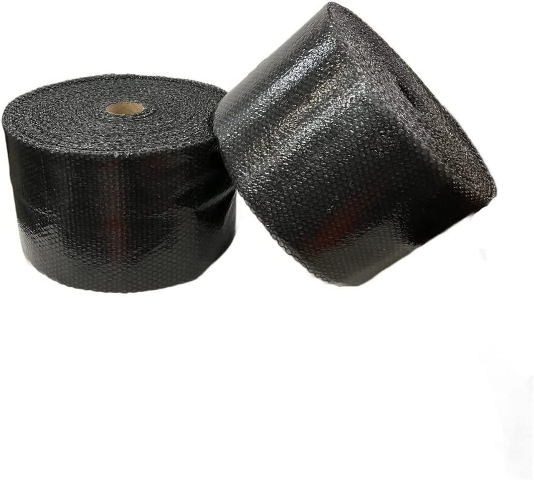 3/16'' Small Bubble Cushioning Wrap Black Roll 250' x 12'' 250FT Perf 12''