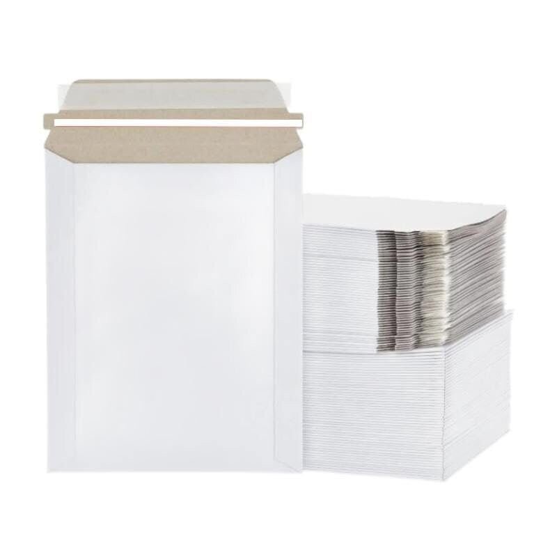 100 - 6x8 White Rigid Stay Flats Self-Seal Cardboard Envelope Mailers 6