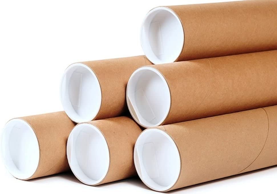 50 - 2'' x 18'' Round Cardboard Shipping Mailing Tube Tubes With End Caps