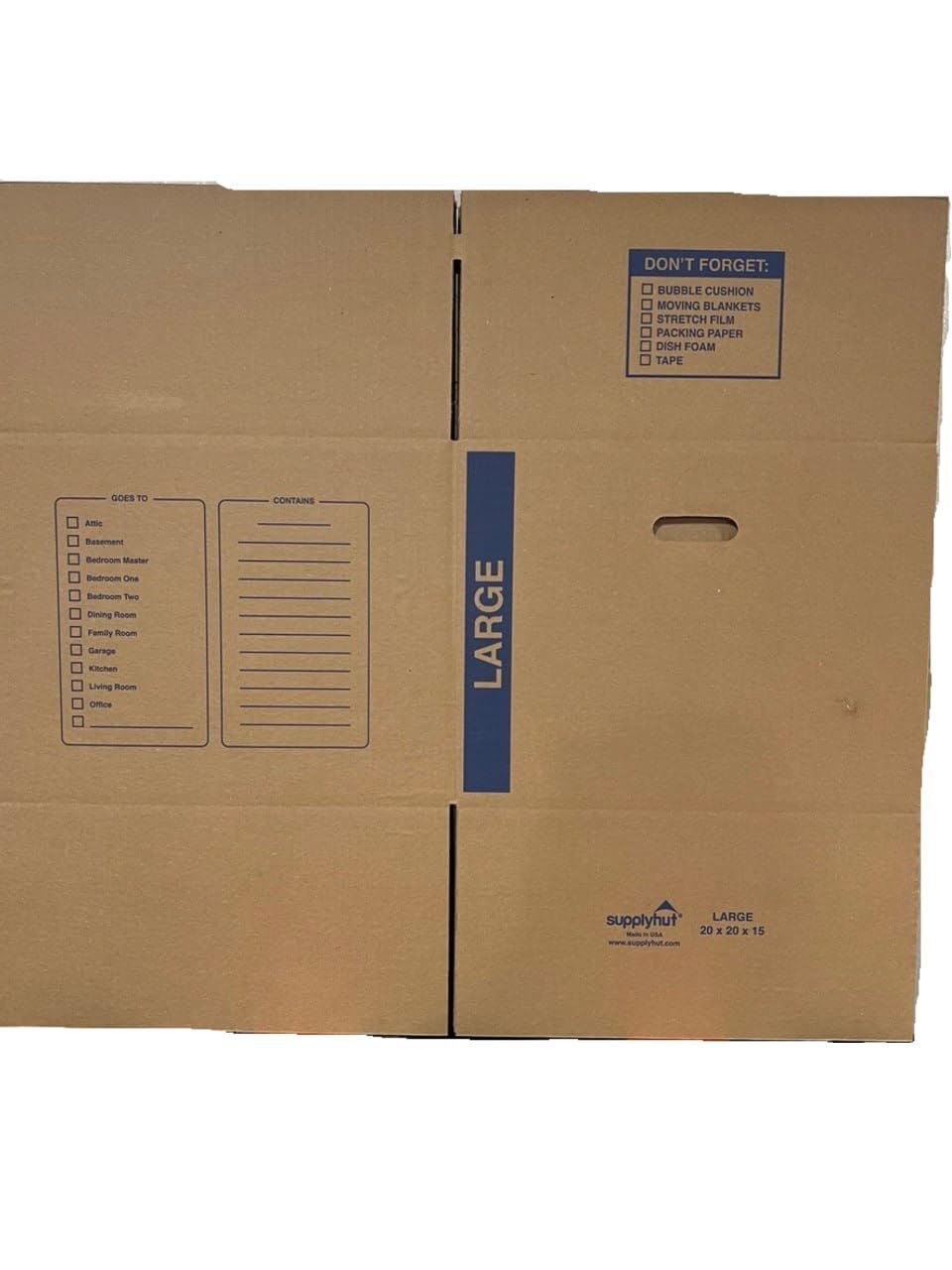 10 - Pack Large Cardboard Moving Boxes 20x20x15 32 ECT With Handles