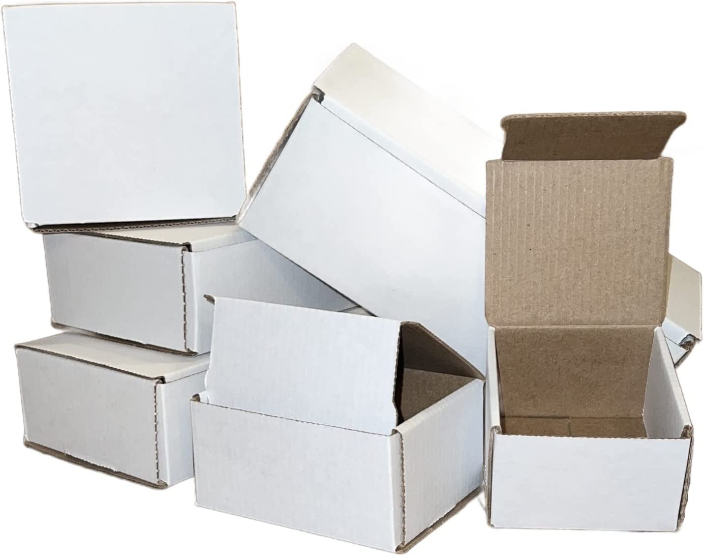 50 4x4x3 White Cardboard Paper Boxes Mailing Packing Shipping Box Corrugated...