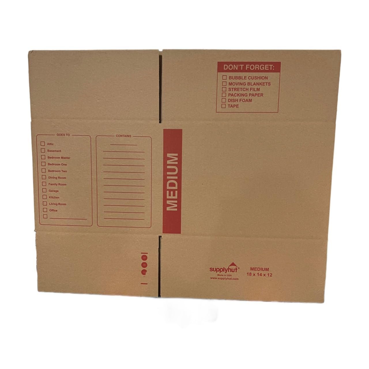 10 - Pack Medium Cardboard Moving Boxes 18x14x12 32 ECT With Handles