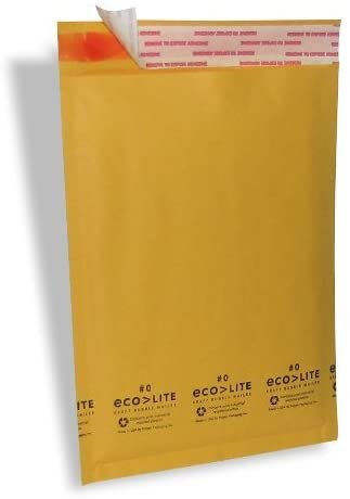 Ecolite Kraft Bubble Mailer, #0, 6.5