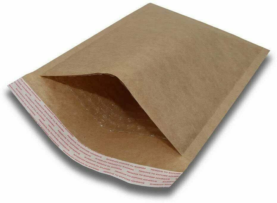 100 #0 6x10 Kraft Natural Paper Padded Bubble Envelopes Mailers Case 6 x10 Gold
