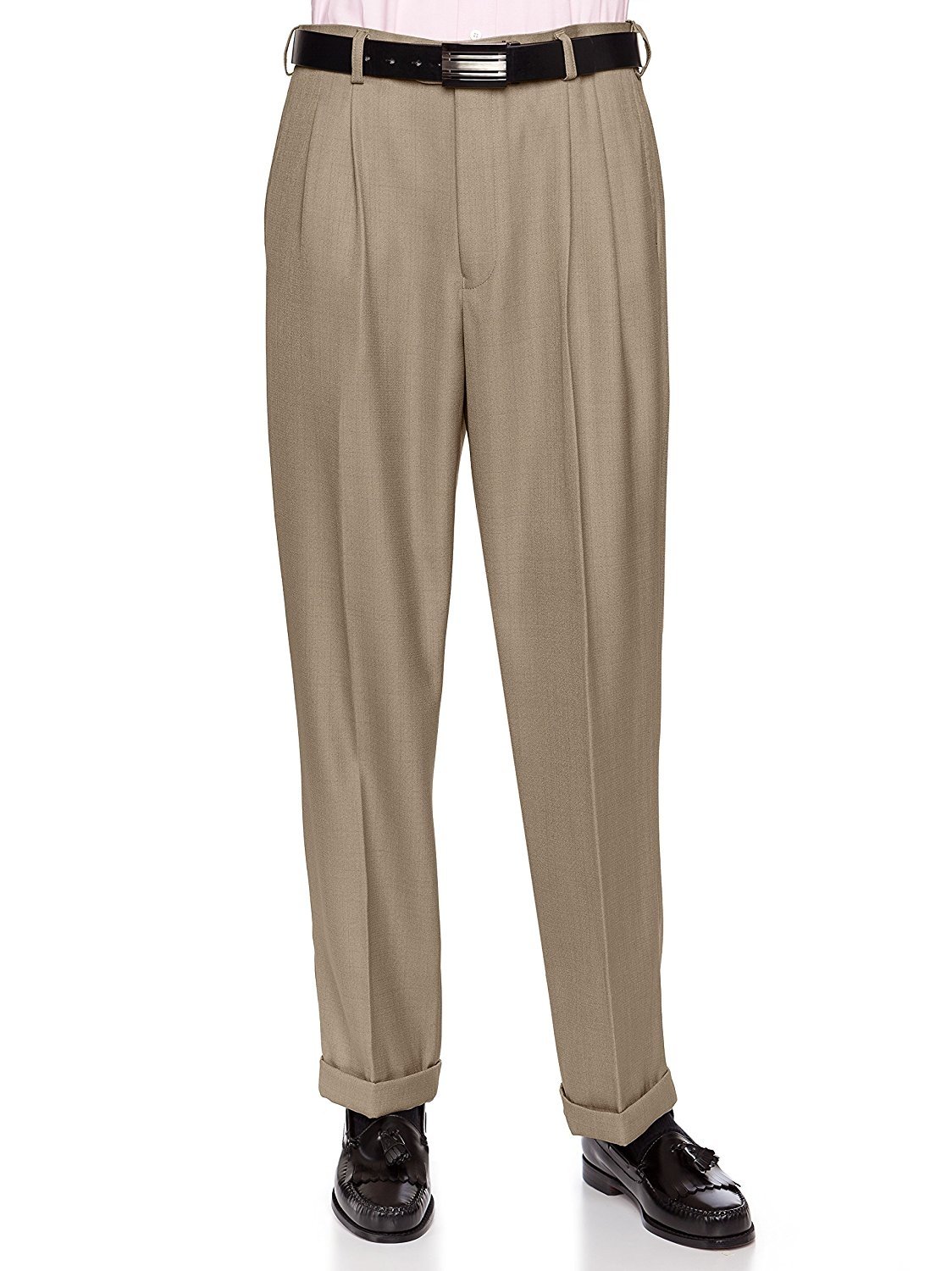 mens pleated tapered pants