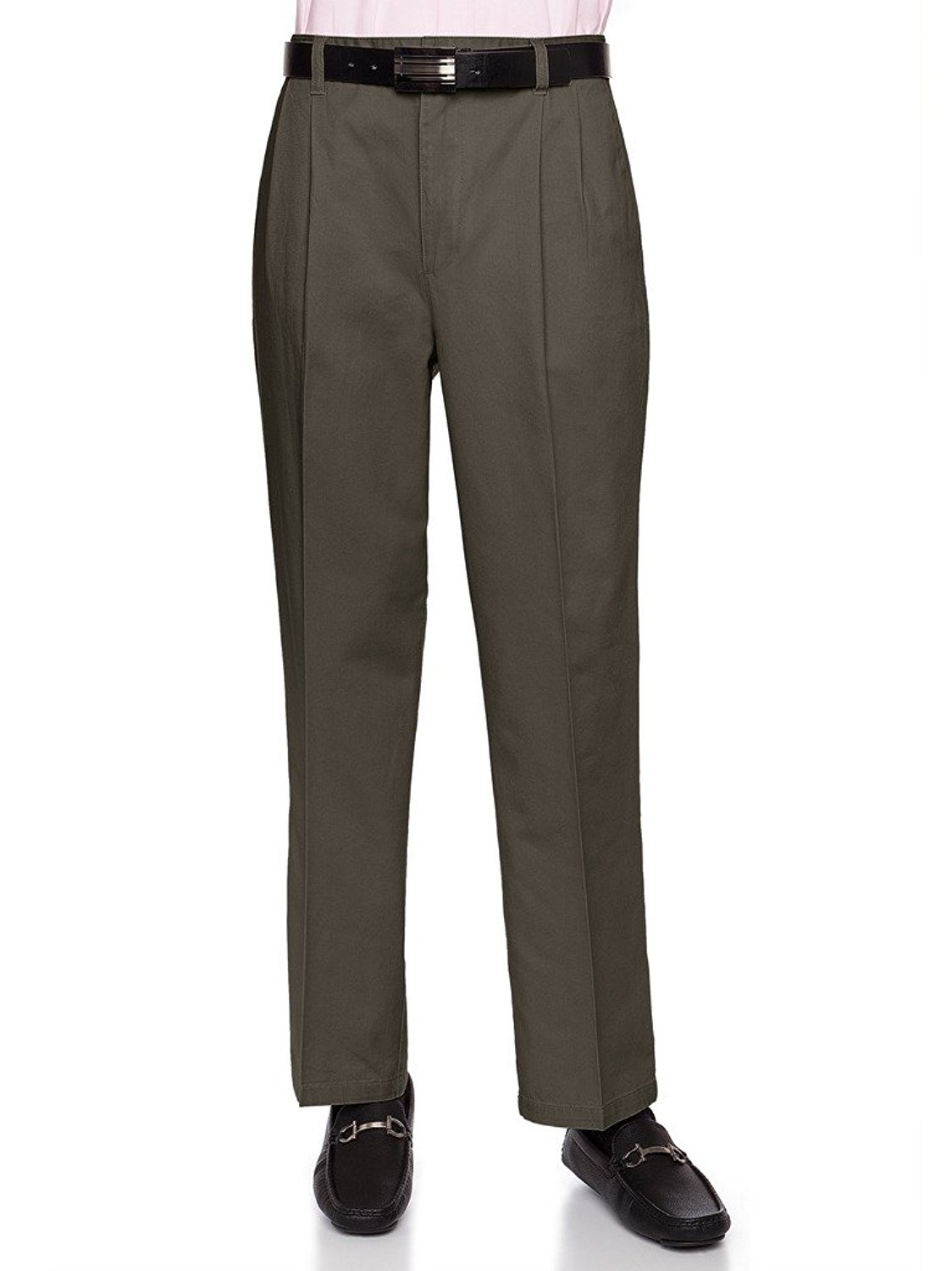 Relaxed Fit Twill pull-on trousers - Khaki green - Men | H&M IN