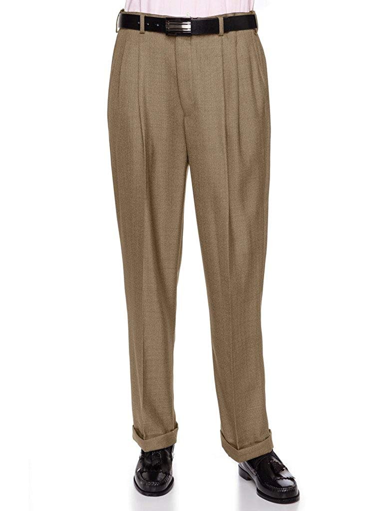Mens Pleated Front Dress Pants With Hidden Expandable Waist By Giovanni ...