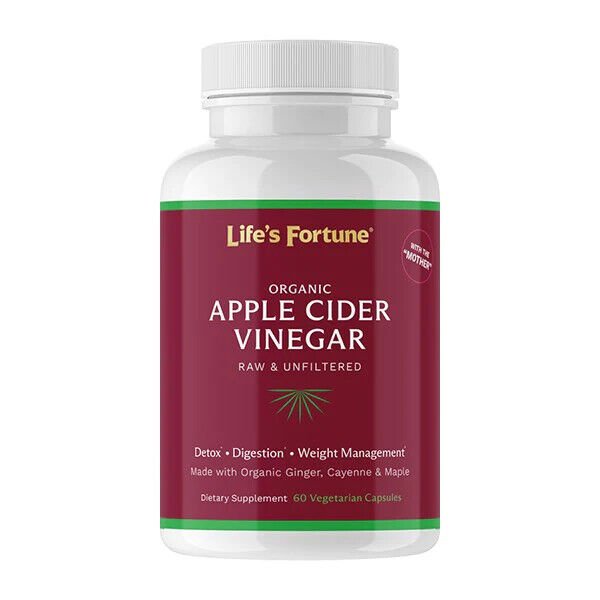 Organic Apple Cider Vinegar Capsules Supplement - 750mg with Mother & Ginger - Picture 7 of 8