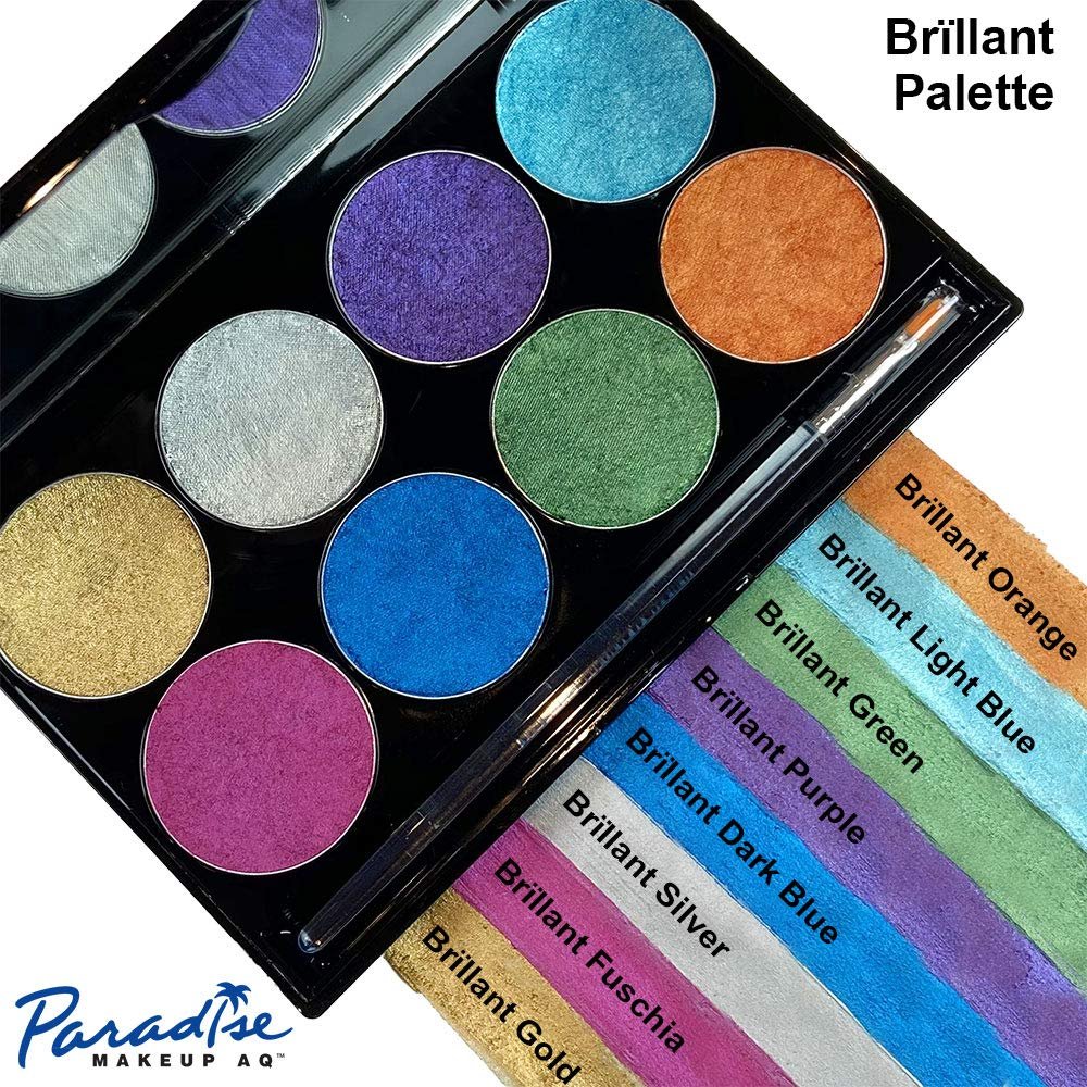Mehron Paradise Brilliant E17d5 Face Paint Palette 8 Colors for sale online