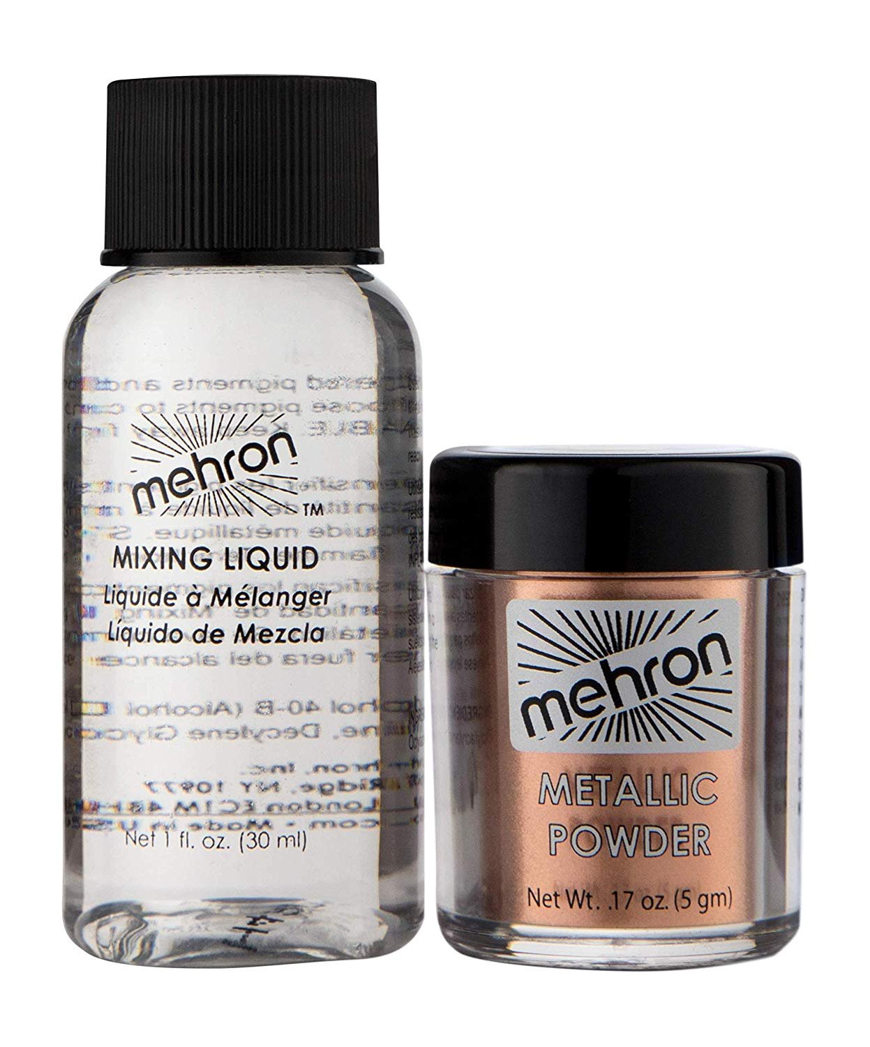 Mehron Makeup Metallic Powder (.17 oz) with Mixing Liquid (1 oz) (LAVENDER)