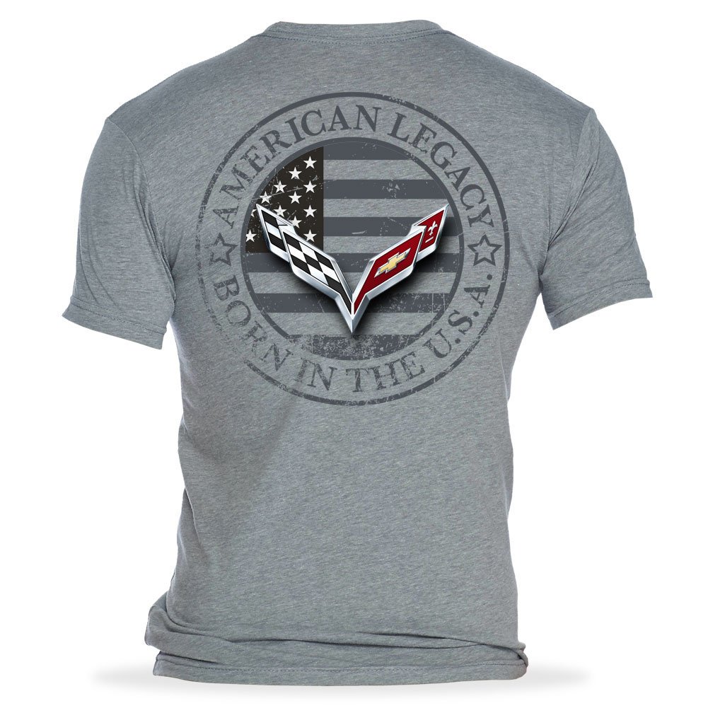 C7 Corvette Born in The USA American Legacy Men's T-Shirt/Heather Gray