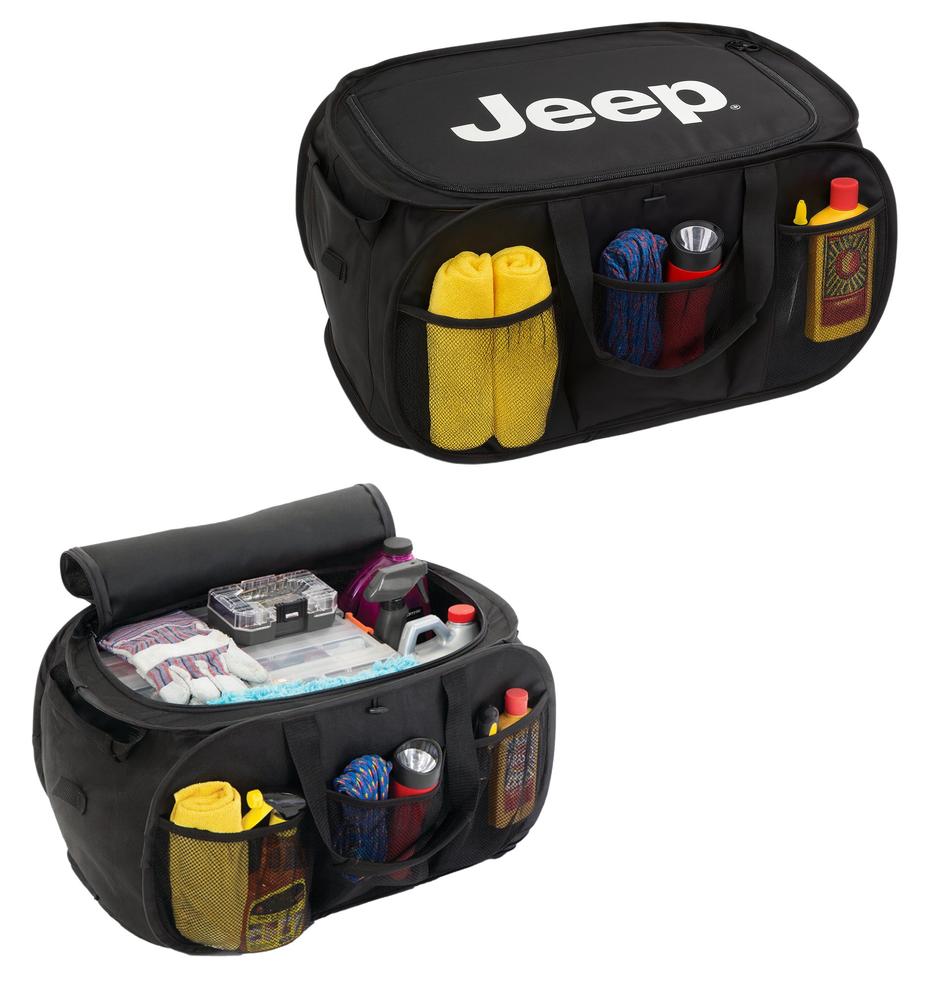 Jeep Pop Up Trunk Storage Organizer - Black Organization...