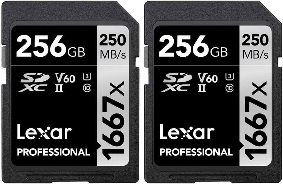 Lexar Professional SDHC/SDXC 1667x UHS-II 256gb Memory Card 2 Pack... - Afbeelding 1 van 2