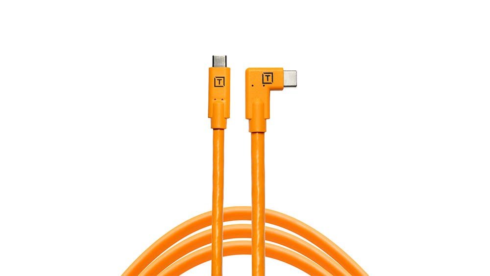 Tether Tools TetherPro USB-C to USB-C Right Angle Cable | Orange | 15 feet (4.6m - Picture 10 of 10