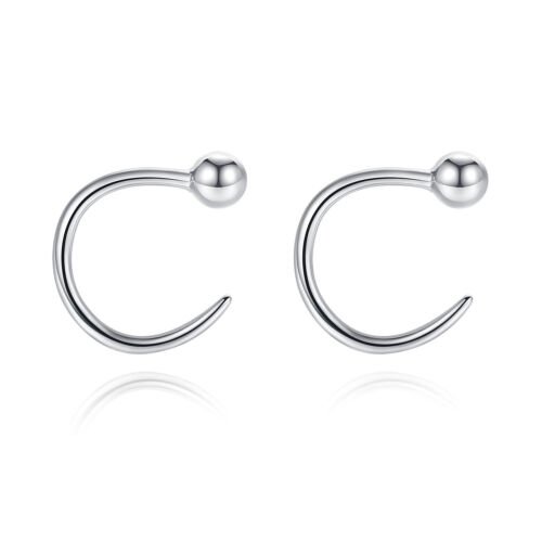 Lavishe 925 Sterling Silver Ball Huggie Hoop Earrings Nose Ring Men / Women...