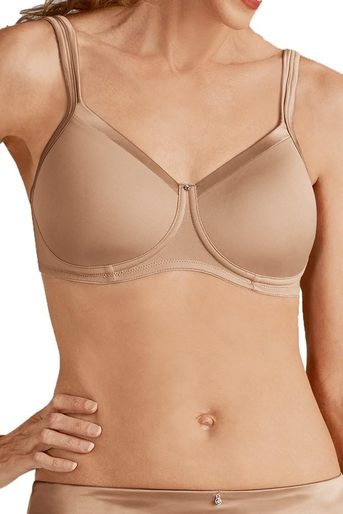 Amoena Damen Lara Satin T-Shirt-BH mit Taschen nahtlos ohne Bügel - Bild 4 von 6
